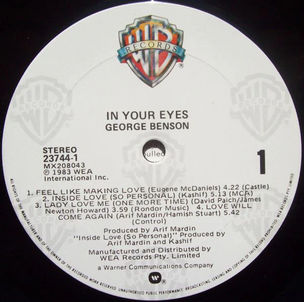 George Benson – In Your Eyes (E/VG+) – LP, AU 1983 - Image 5