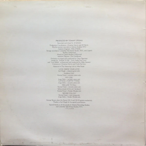 George Benson – Livin' Inside Your Love (E/VG+) – 2xLP, AU 1979 - Image 2