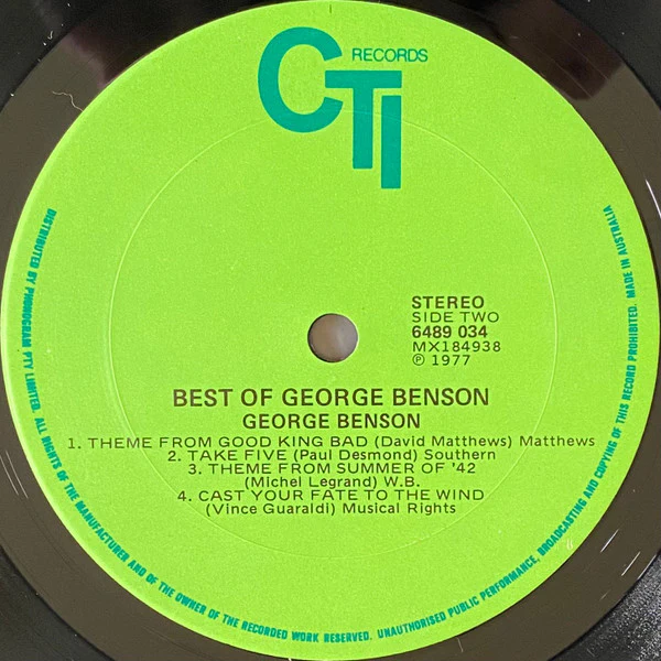 George Benson – The Best Of George Benson (VG+/VG+) – LP, AU 1980 - Image 4