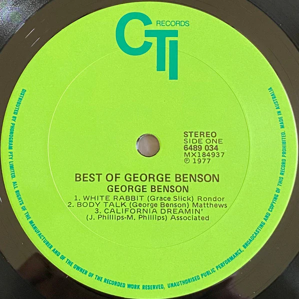 George Benson – The Best Of George Benson (VG+/VG+) – LP, AU 1980 - Image 5