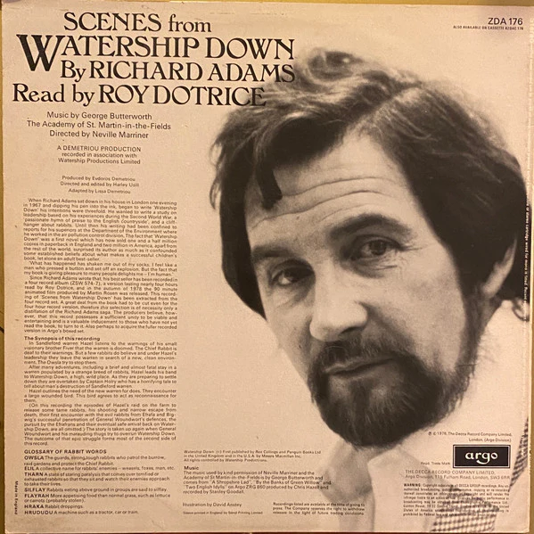 George Butterworth – Scenes From Watership Down (NM/VG+) – LP, UK 1978 - Image 2