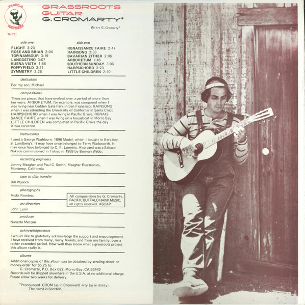 George Cromarty – Grassroots Guitar (VG/VG) – LP, US 1973 - Image 2