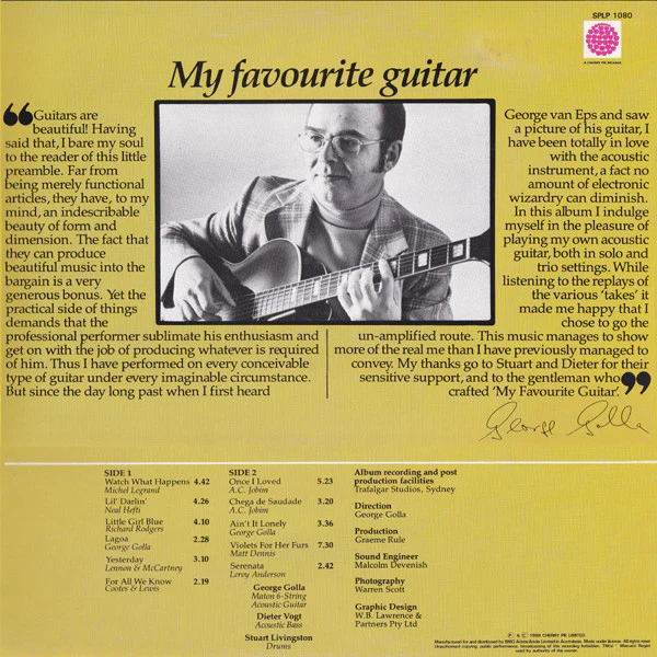 George Golla – My Favourite Guitar (E/VG+) – LP, AU 1978 - Image 2