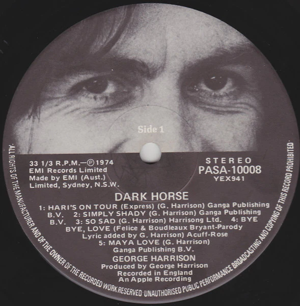 George Harrison – Dark Horse (E/E) – LP, AU 1974 - Image 6