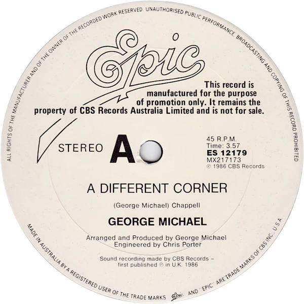 George Michael – A Different Corner (VG+/E) – 12", AU 1986 - Image 4