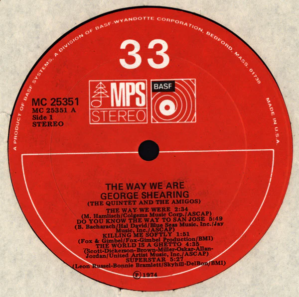George Shearing, George Shearing Quintet + Amigos – The Way We Are (VG+/VG+) – LP, US 1974 - Image 3