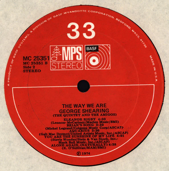 George Shearing, George Shearing Quintet + Amigos – The Way We Are (VG+/VG+) – LP, US 1974 - Image 4