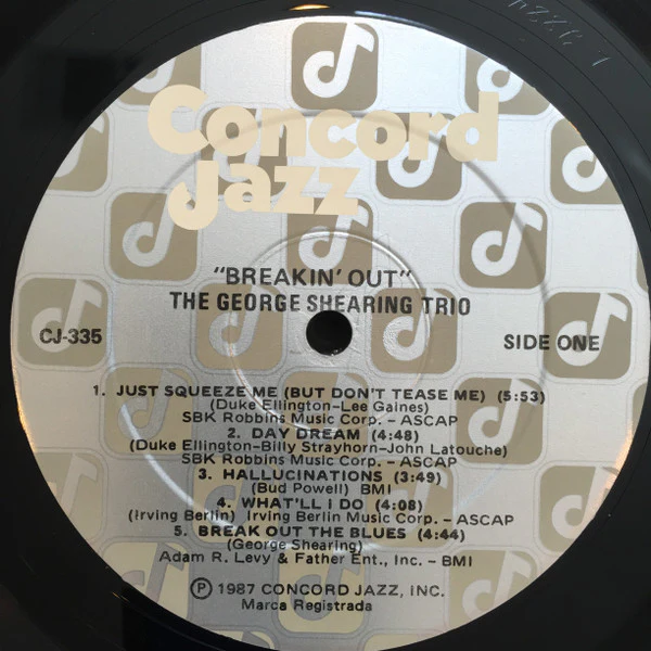 George Shearing Trio, Ray Brown, Marvin "Smitty" Smith – Breakin' Out (E/E) – LP, US 1987 - Image 3