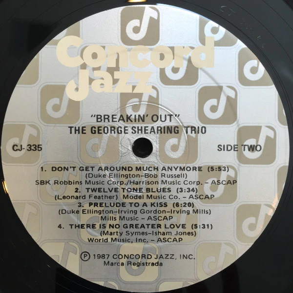 George Shearing Trio, Ray Brown, Marvin "Smitty" Smith – Breakin' Out (E/E) – LP, US 1987 - Image 4