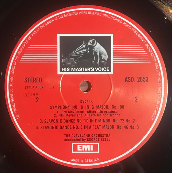 George Szell, The Cleveland Orchestra, Antonín Dvořák – Symphony No. 8 In G (E/VG+) – LP, UK 1973 - Image 4