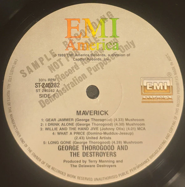 George Thorogood & The Destroyers – Maverick (VG/VG+) – LP, AU 1985 - Image 3