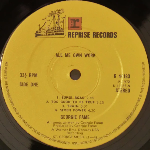 Georgie Fame – All Me Own Work (VG/VG+) – LP, UK 1972 - Image 5