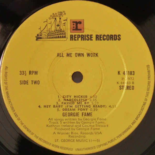 Georgie Fame – All Me Own Work (VG/VG+) – LP, UK 1972 - Image 6