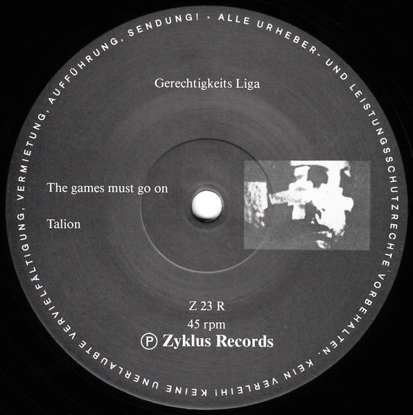 Gerechtigkeits Liga – The Games Must Go On (E/E) – 12", DE 1984 - Image 3