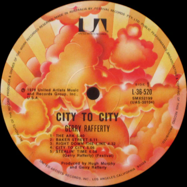 Gerry Rafferty – City To City (VG+/VG+) – LP, AU 1978 - Image 3