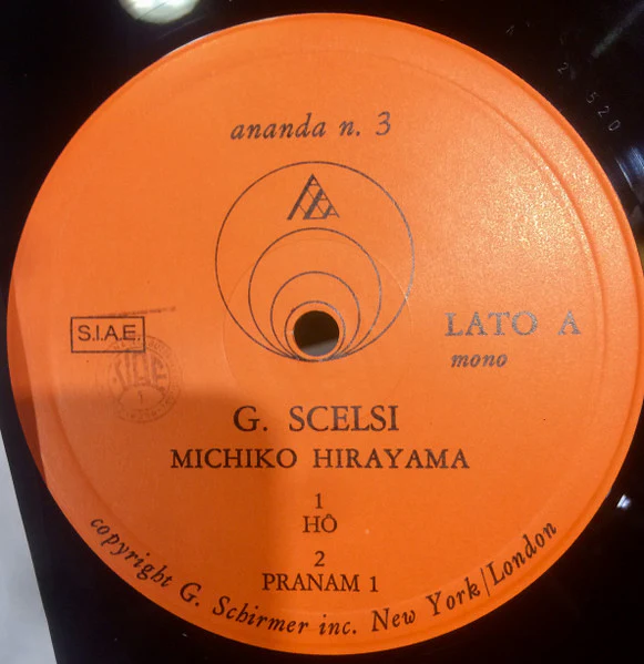 Giacinto Scelsi, Michiko Hirayama – Hô / Khoom / Pranam (VG+/VG+) – LP, IT 1978 - Image 3