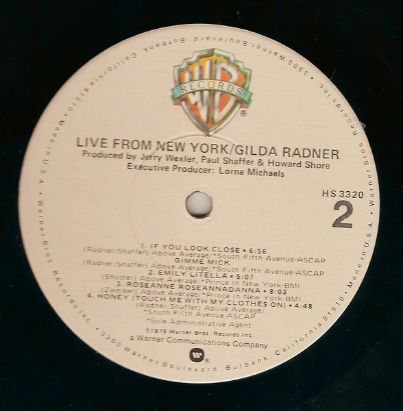 Gilda Radner – Live From New York (VG/VG) – LP, US 1979 - Image 3