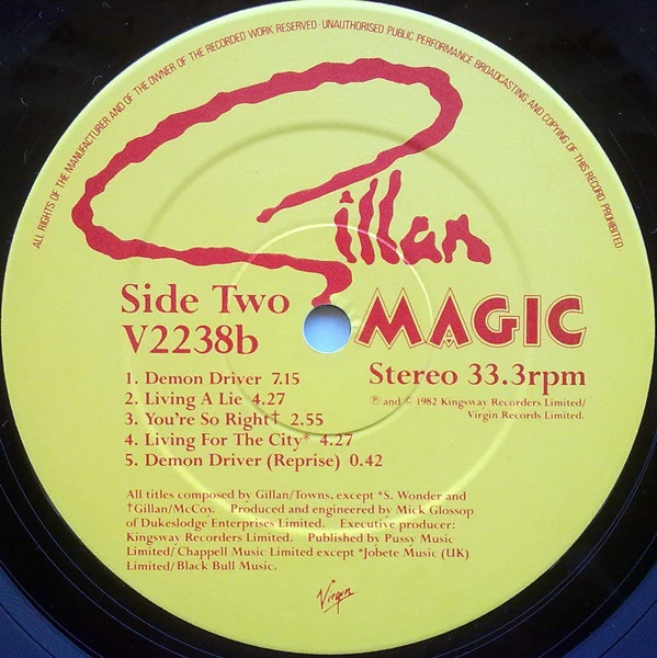 Gillan – Magic (VG+/VG+) – LP, UK 1982 - Image 5