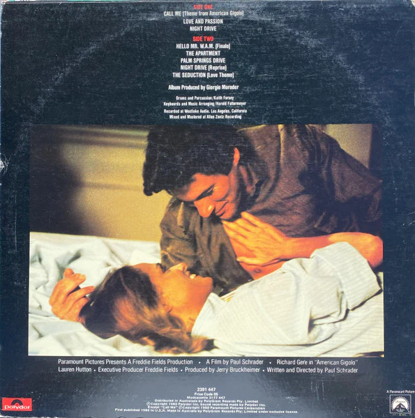 Giorgio Moroder – American Gigolo (Original Soundtrack Recording) (VG/VG) – LP, AU 1980 - Image 2