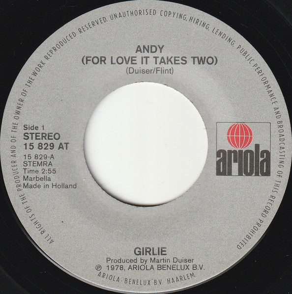Girlie – Andy (For Love It Takes Two) (E/E) – 7", NL 1978 - Image 3