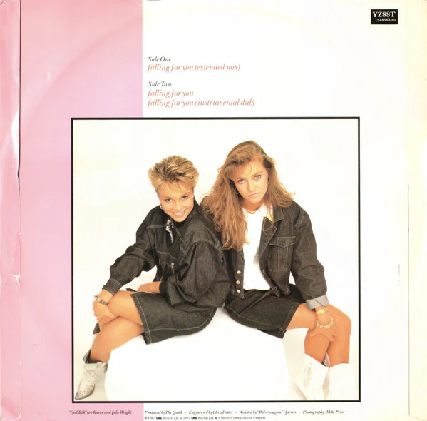 Girltalk – Falling For You (Extended Mix) (VG/VG+) – 12", UK 1987 - Image 2