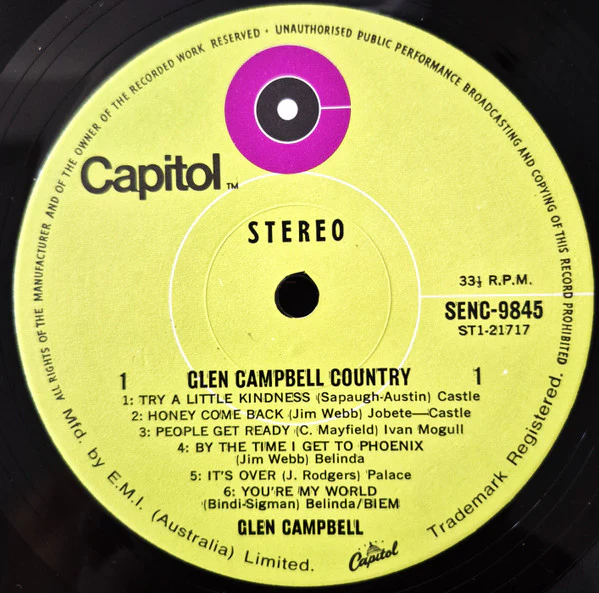 Glen Campbell – Glen Campbell Country (VG+/VG+) – LP, AU 1971 - Image 3