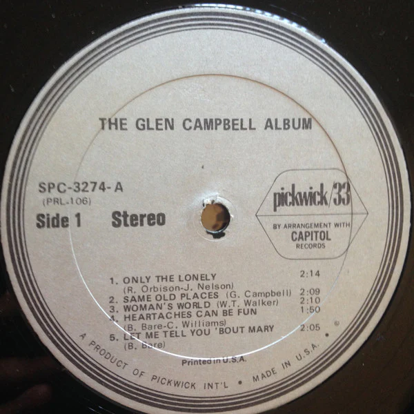 Glen Campbell – The Glen Campbell Album (VG+/VG) – LP, US 1973 - Image 3