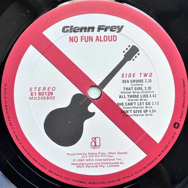 Glenn Frey – No Fun Aloud (E/VG+) – LP, AU 1982 - Image 8