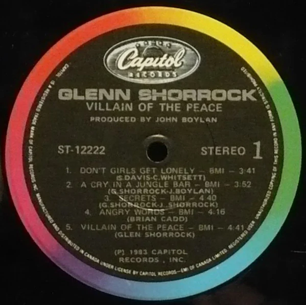 Glenn Shorrock – Villain Of The Peace (VG+/VG) – LP, CA 1983 - Image 3