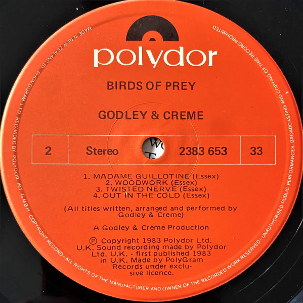 Godley & Creme – Birds Of Prey (VG+/VG+) – LP, NZ 1983 - Image 6