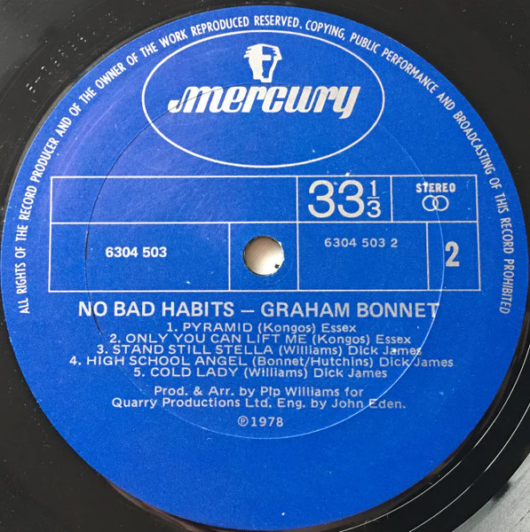 Graham Bonnet – No Bad Habits (E/VG+) – LP, AU 1978 - Image 4