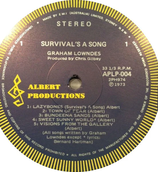 Graham Lowndes – Survival's A Song (VG+/VG) – LP, AU 1973 - Image 5