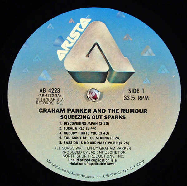 Graham Parker And The Rumour – Squeezing Out Sparks (VG/VG+) – LP, US 1979 - Image 3