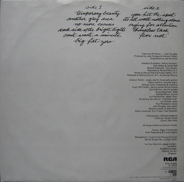 Graham Parker – Another Grey Area (VG+/VG+) – LP, EU 1982 - Image 5