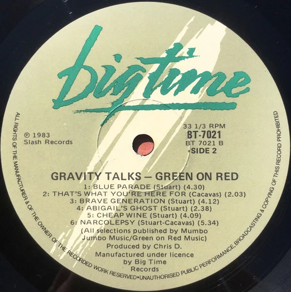 Green On Red – Gravity Talks (VG+/VG+) – LP, AU 1984 - Image 4