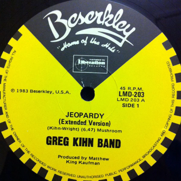 Greg Kihn Band – Jeopardy (Special Extended Version) (VG+/Generic) – 12", AU 1983 - Image 3