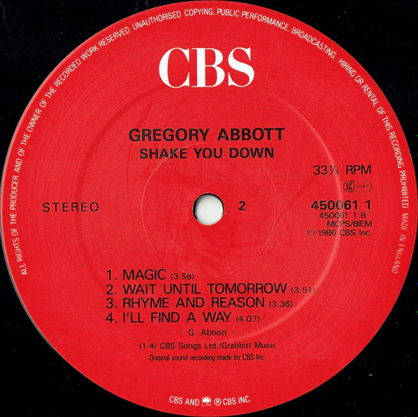 Gregory Abbott – Shake You Down (E/VG+) – LP, UK 1986 - Image 4