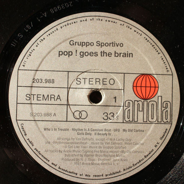 Gruppo Sportivo – Pop! Goes The Brain (VG/VG) – LP, NL 1981 - Image 3