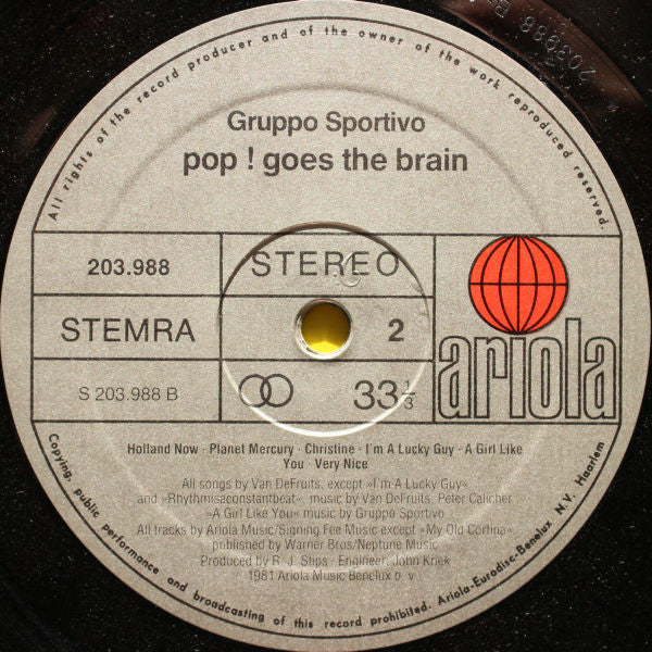 Gruppo Sportivo – Pop! Goes The Brain (VG/VG) – LP, NL 1981 - Image 4