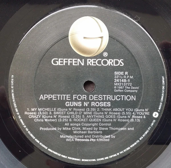 Guns N' Roses – Appetite For Destruction (VG+/VG+) – LP, AU 1987 - Image 6