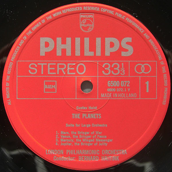 Gustav Holst, London Philharmonic Orchestra, Bernard Haitink – The Planets (E/E) – LP, NL 1970 - Image 3