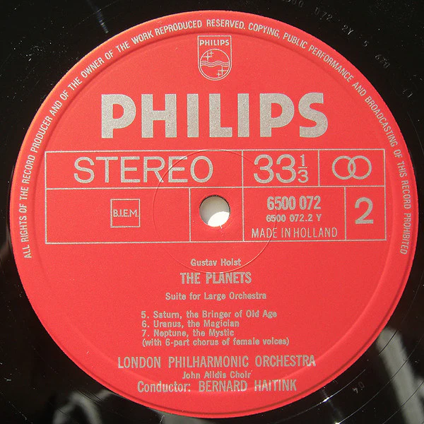 Gustav Holst, London Philharmonic Orchestra, Bernard Haitink – The Planets (E/E) – LP, NL 1970 - Image 4