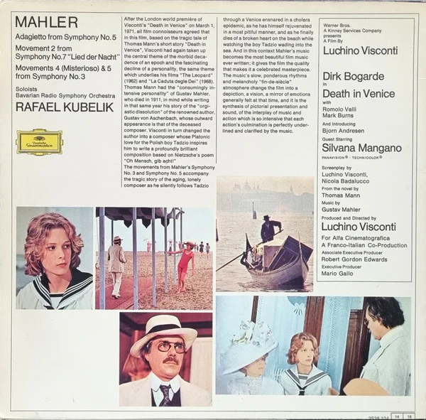 Gustav Mahler, Luchino Visconti, Thomas Mann – Themes From Death In Venice (VG+/VG+) – LP, DE - Image 3