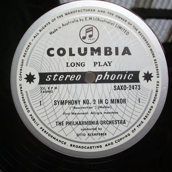 Gustav Mahler, Otto Klemperer, Philharmonia Orchestra, Philharmonia Chorus, Elisabeth Schwarzkopf, Hilde Rössel-Majdan – Symphony No. 2 (VG+/VG) – 2xLP, AU 1963 - Image 5