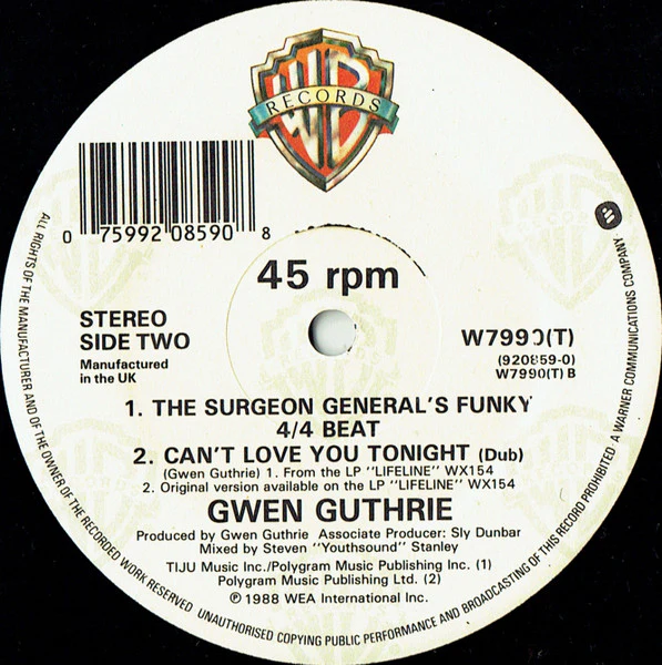Gwen Guthrie – Can't Love You Tonight (VG/VG) – 12", UK 1988 - Image 4