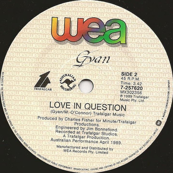 Gyan – Wait (VG+/VG+) – 7", AU 1989 - Image 4