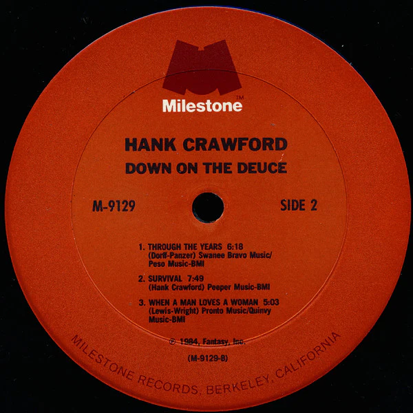 Hank Crawford – Down On The Deuce (E/E) – LP, US 1984 - Image 4
