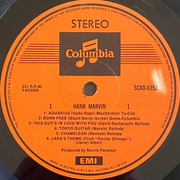 Hank Marvin – Hank Marvin (VG+/VG+) – LP, AU - Image 3
