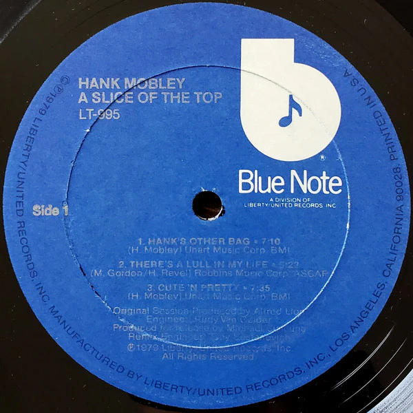 Hank Mobley – A Slice Of The Top (VG+/VG+) – LP, US 1979 - Image 3