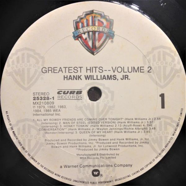 Hank Williams Jr. – Greatest Hits Volume 2 (VG/VG+) – LP, AU 1984 - Image 3